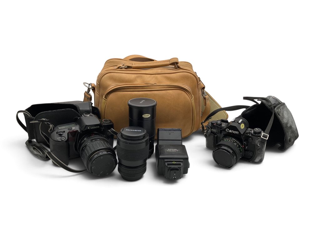 Canon A-135mm SLR Film Camera, Canon EOS 10 35mm FilmCamera, Lenses