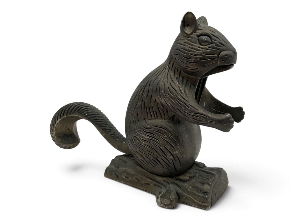 Mixed Metal Squirrel Form Nutcracker