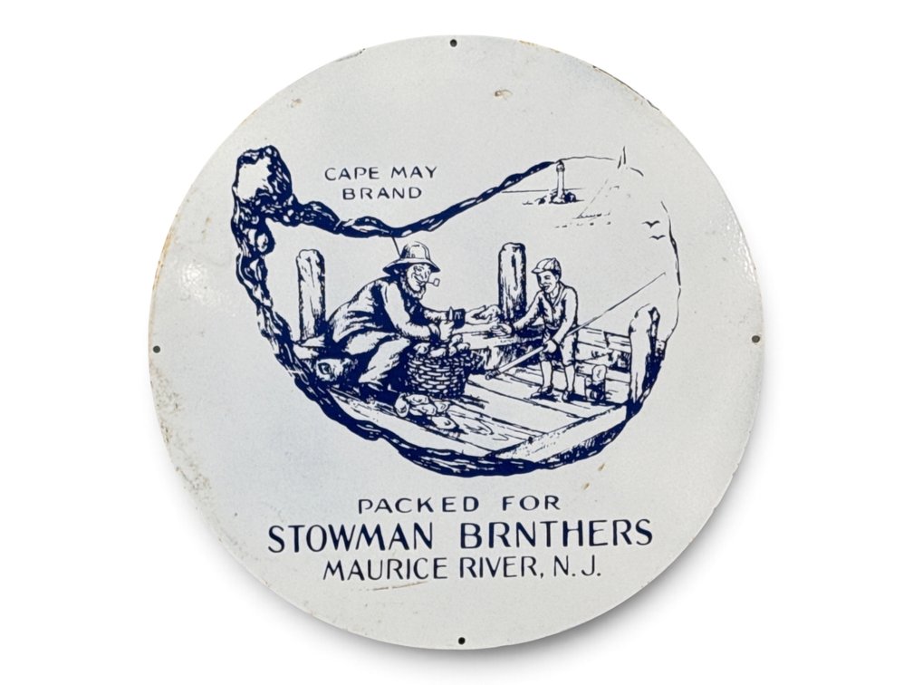 Stowman Brothers Cape May Oyster Porcelain Sign