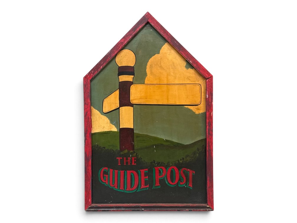 The Guide Post Painted Wood Tavern Sign