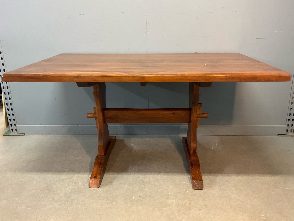Rustic Pine Trestle Table 