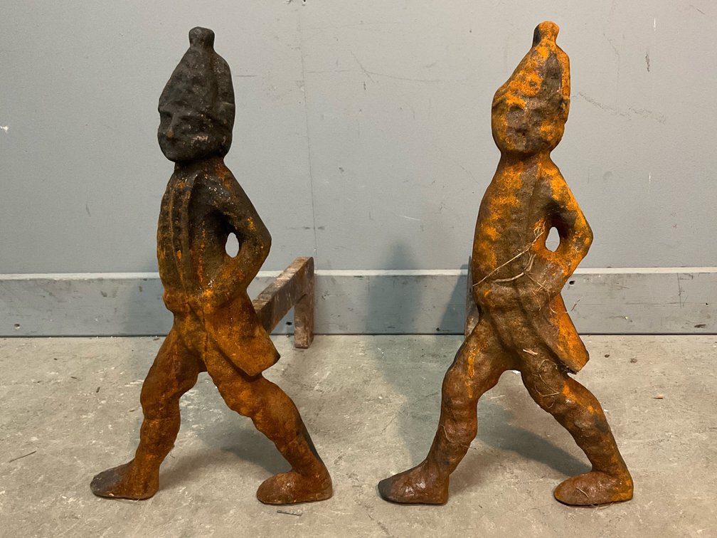 Cast Iron Hessian Soldier Andirons 