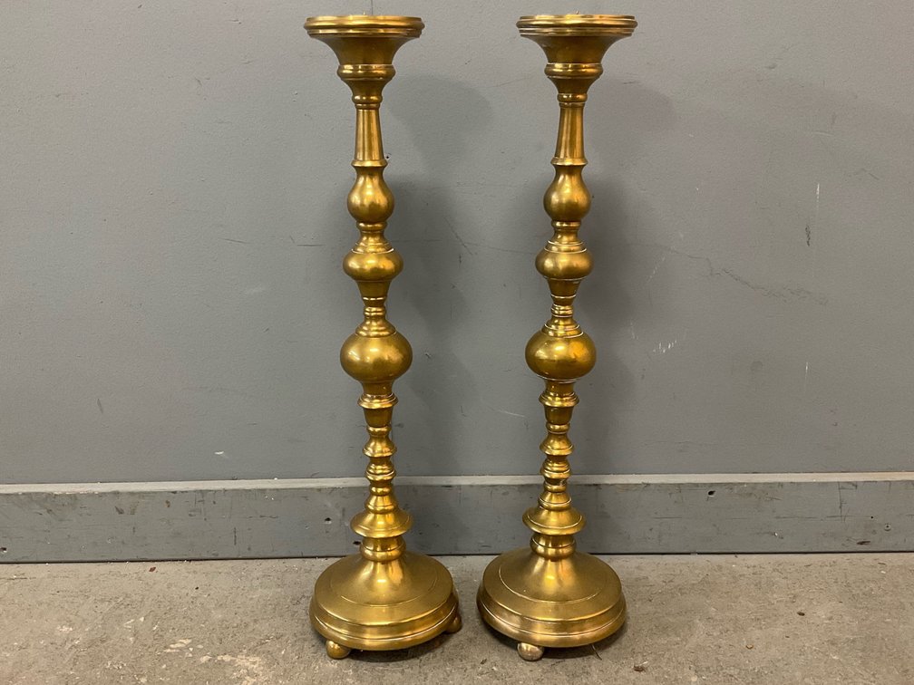 Global Views Brass Candle Stands  
