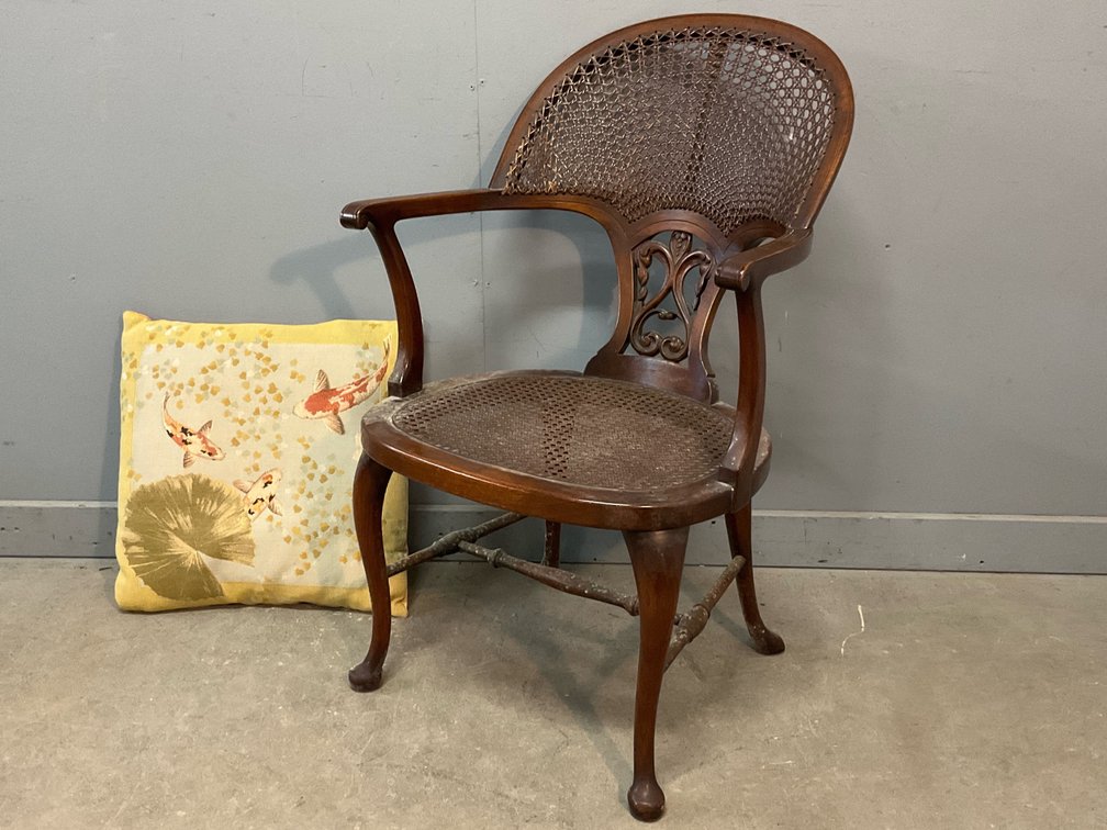 Carved Cane Chair 
