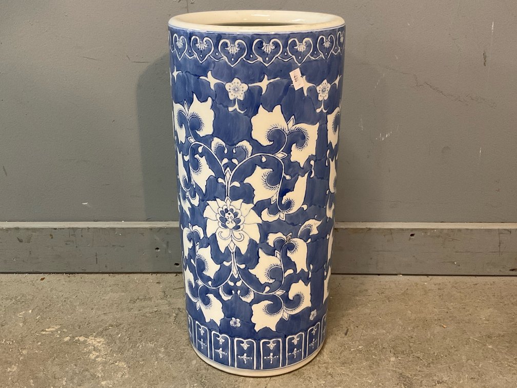 Blue & White Porcelain Umbrella Stand 