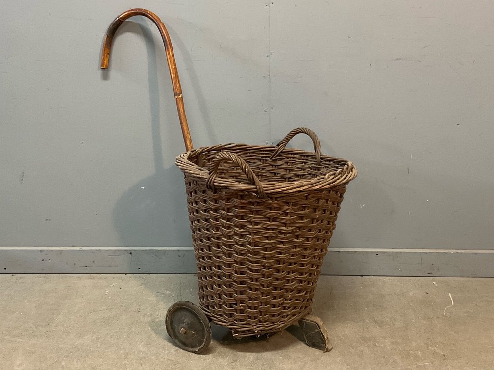 Wicker Wheeled Basket 