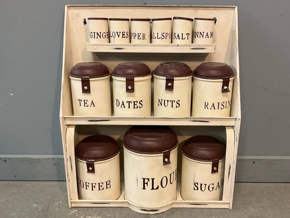 Hanging Tole Spice Jar Set 