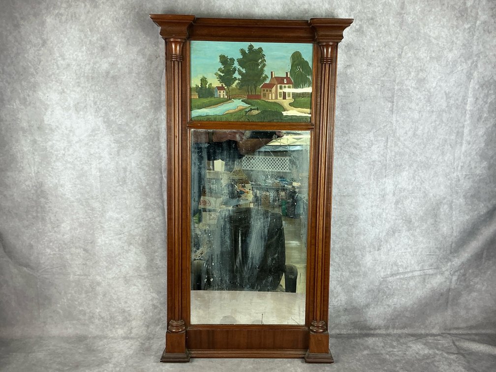 Federal Period Reverse Painted Mirror