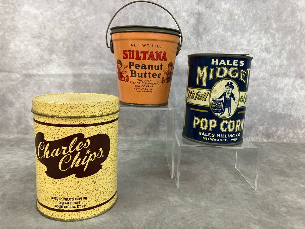 Popcorn, Chips, & Peanut Butter Tins