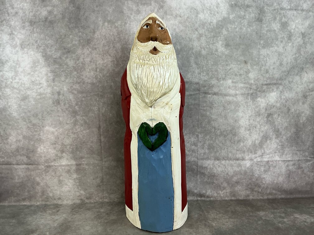 Carved Wood Santa