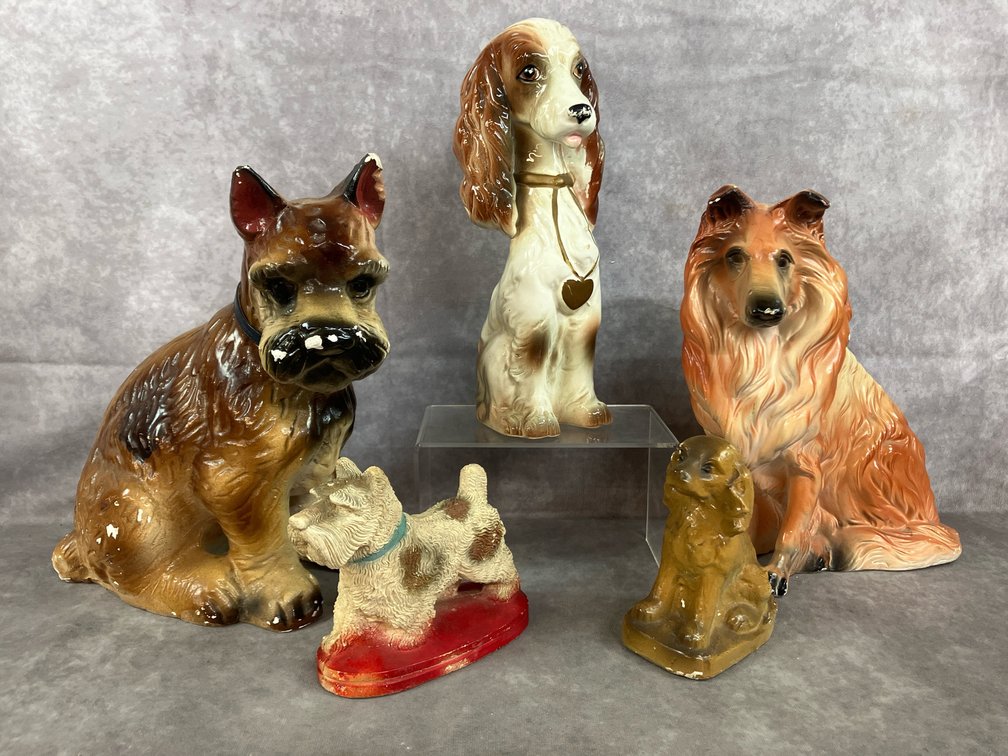 Chalkware & Ceramic Dogs