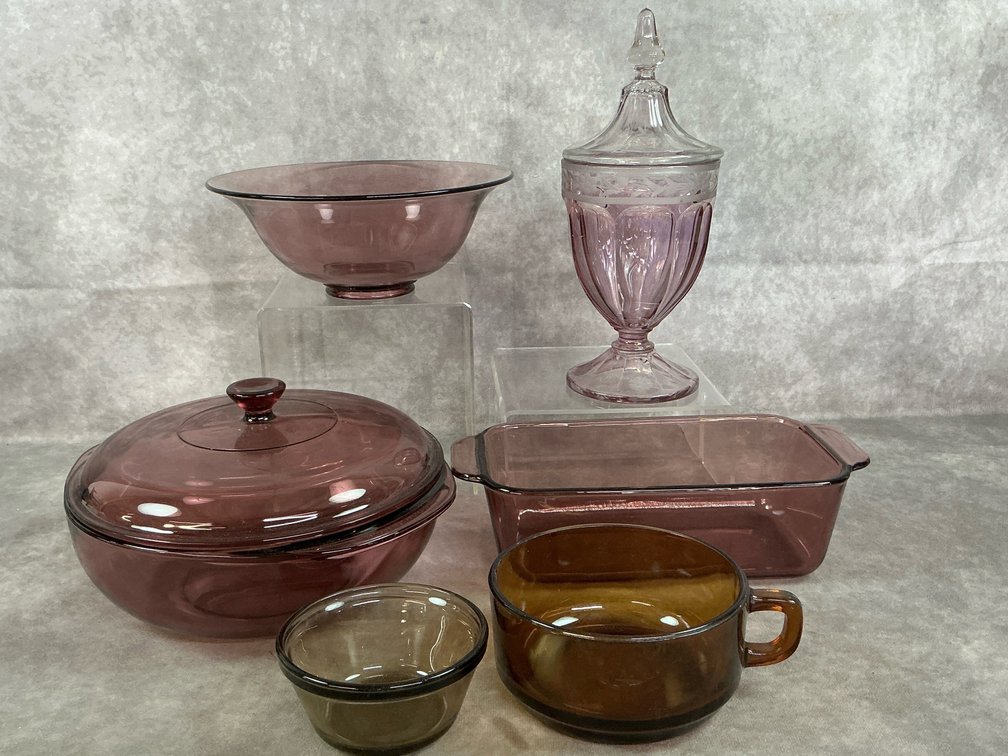 Cranberry & Amber Glass