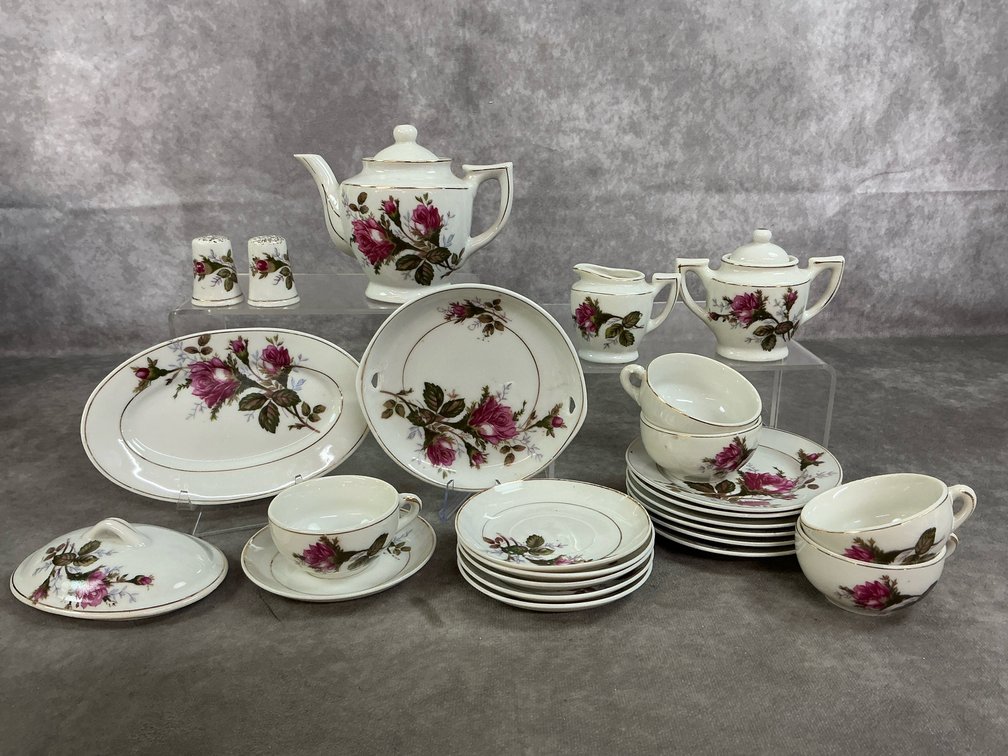 Moss Rose Miniature Tea Set
