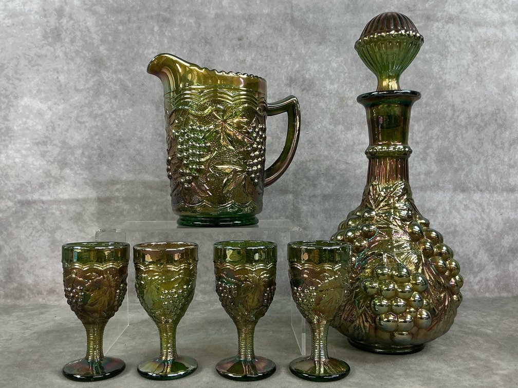Imperial Grape Decanter, Pitcher & Mini Goblets