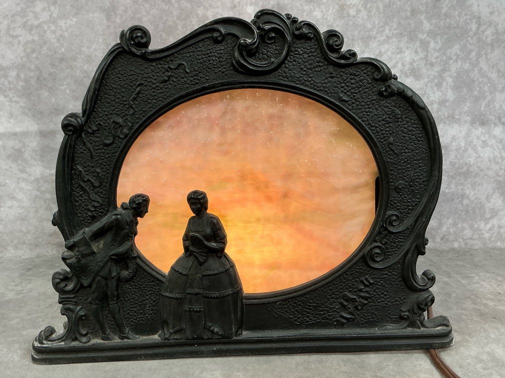 Antique Metal & Glass Lamp