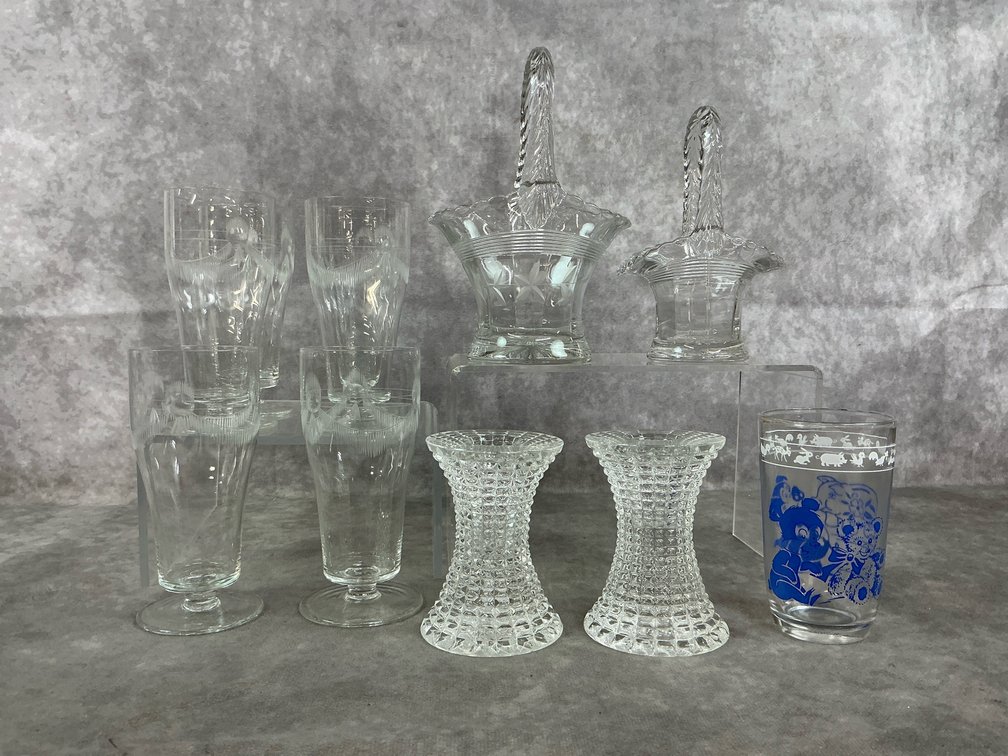 Juice Glasses, Candle Holders, Baskets, & More