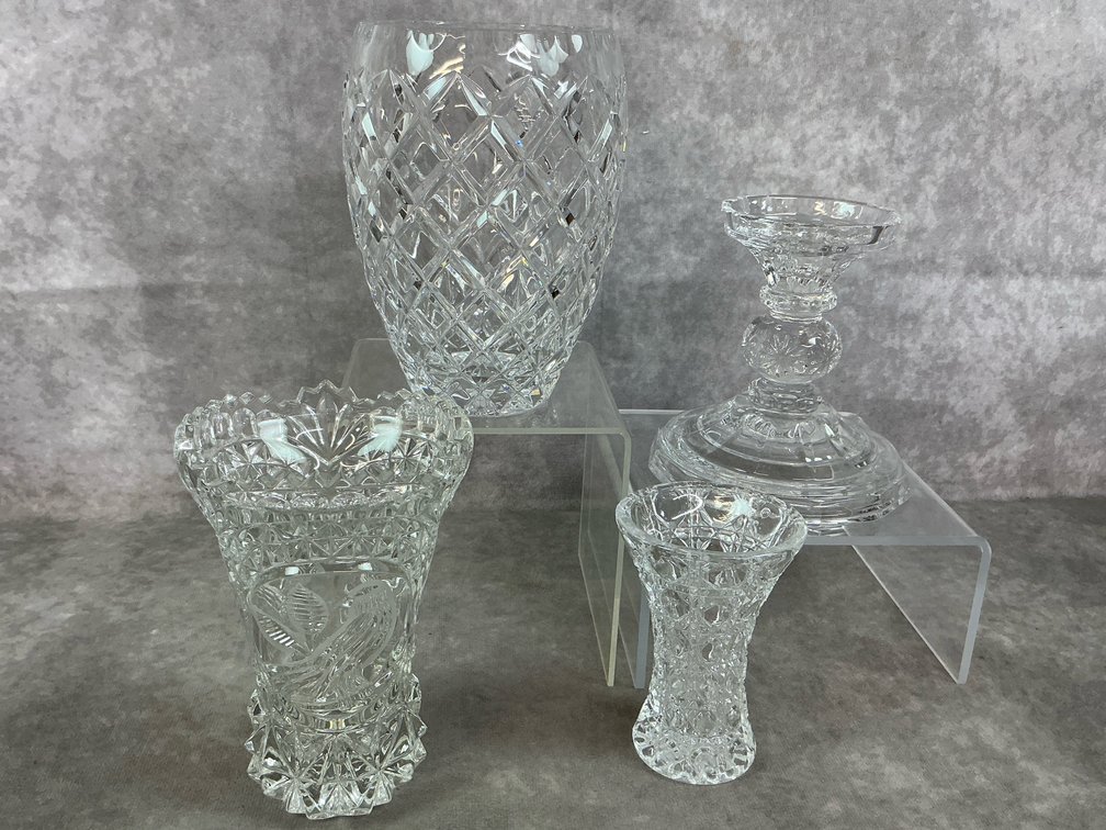 Lead Crystal Vases & Candle Holder