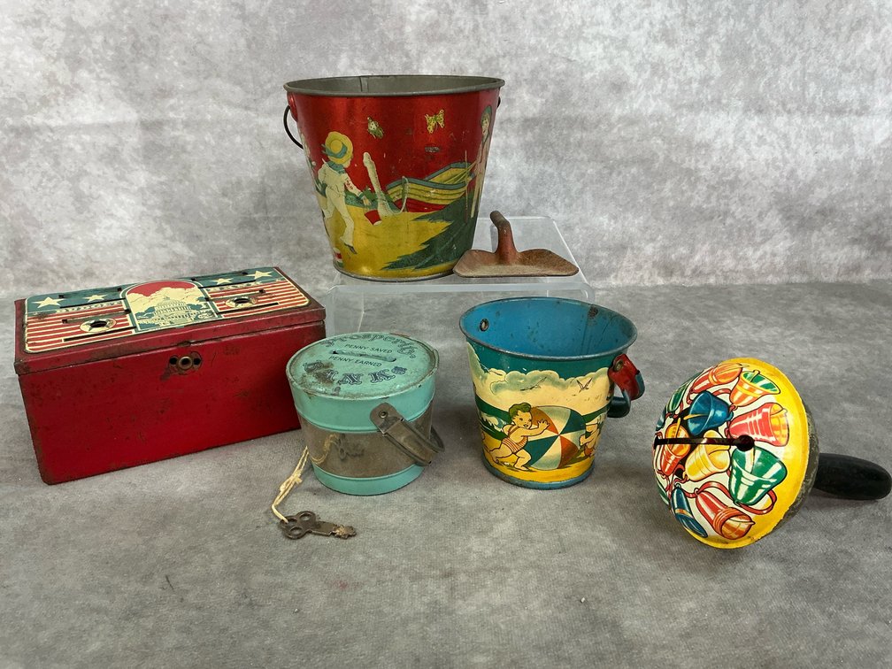 Tin Banks, Pails & Noisemaker