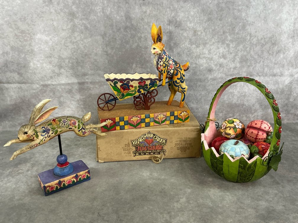 Jim Shore Bunnies & Basket