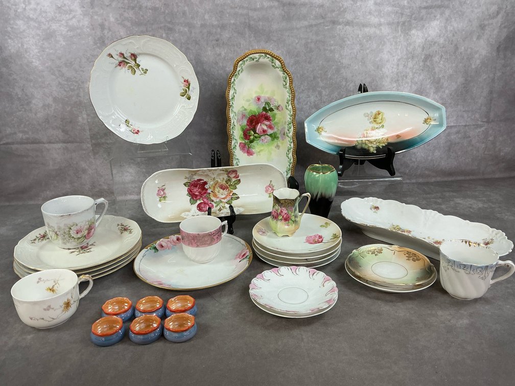 Vintage Dessert Plates, Cups, Relish Dishes, & More