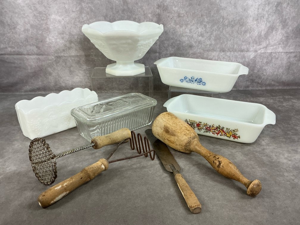 AH Loaf Pans, Milk Glass, & More