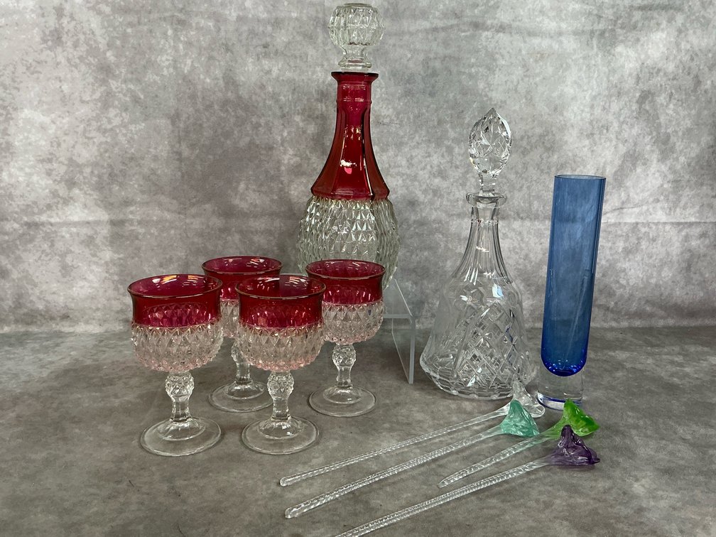 Cut Glass Decanters, Goblets, & More