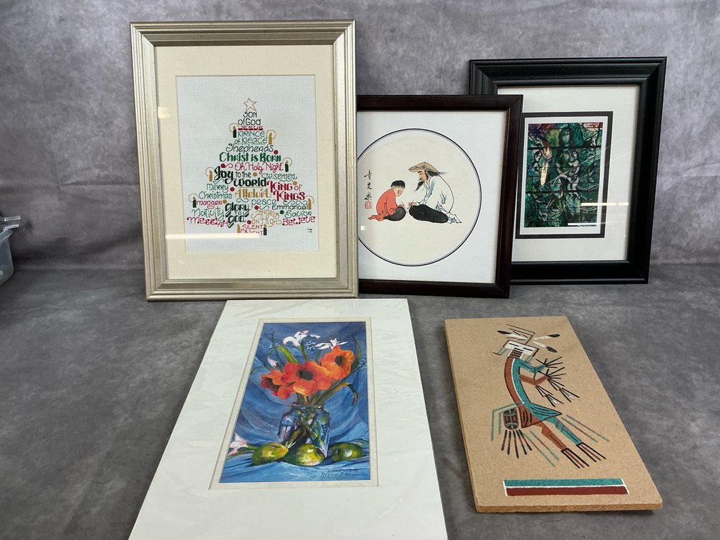Cross Stitch, Ink, & Watercolors