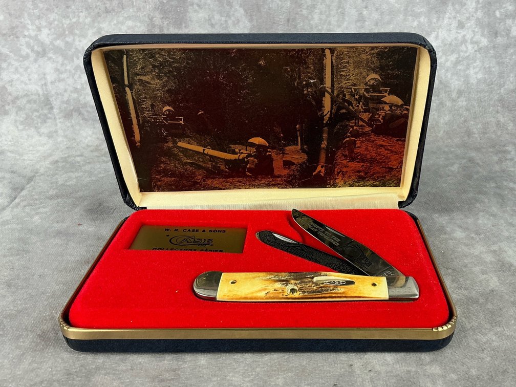Case XX American Pipeliner Commemorative Stag Trapper Knife 