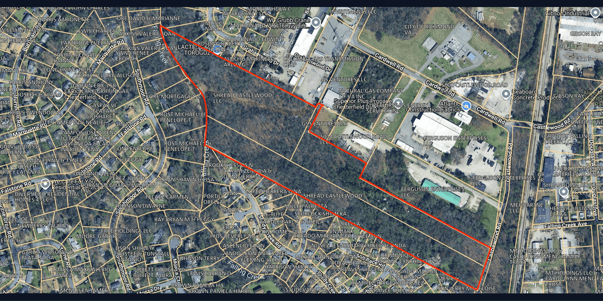 Image for 26.73± Acres Industrial Land Assemblage — Cardwell Rd & Castlewood Rd, North Chesterfield, VA | 3 Parcels Offered Individually & In Entirety