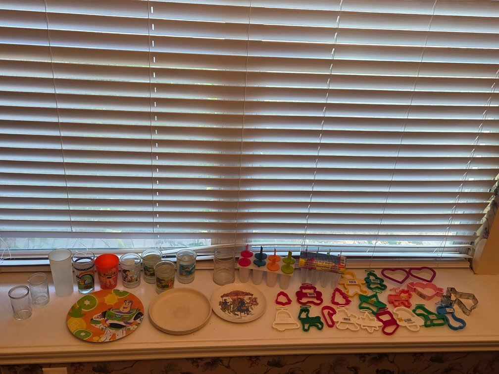 Kids Glasses, Plates, Popsicle makers, and Cookie Cutters