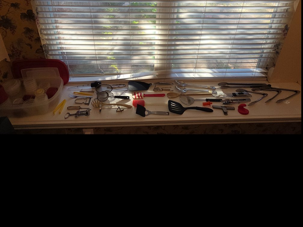 Kitchen utensils and Tupperware