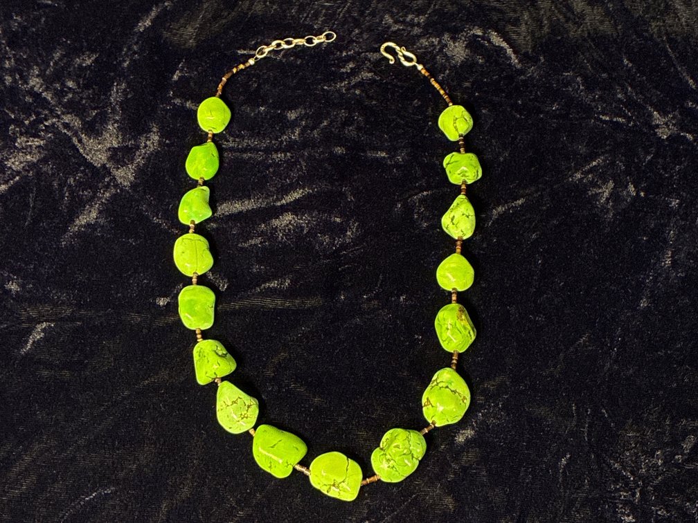 Sterling with green turquoise necklace