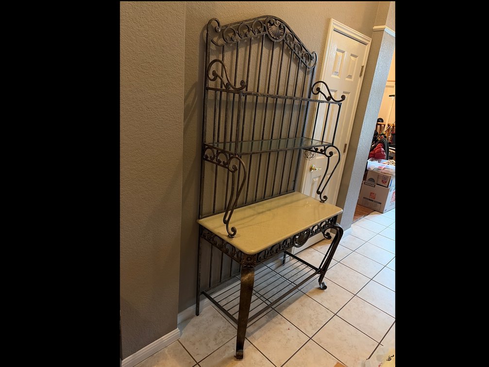 Vintage Wrought Iron Baker's Rack