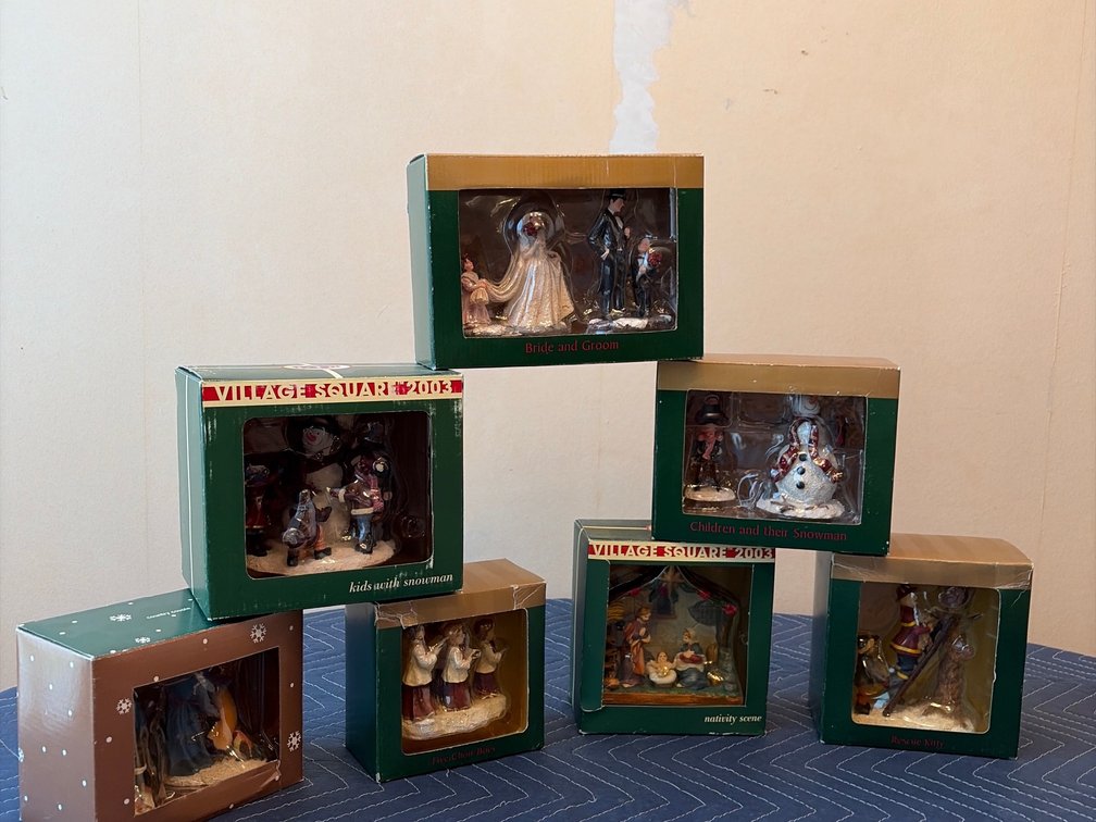 Christmas scenes for decor, including