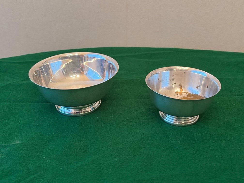 2-Gorham silver plated bowls 5 inch and 6 1/2 inch
