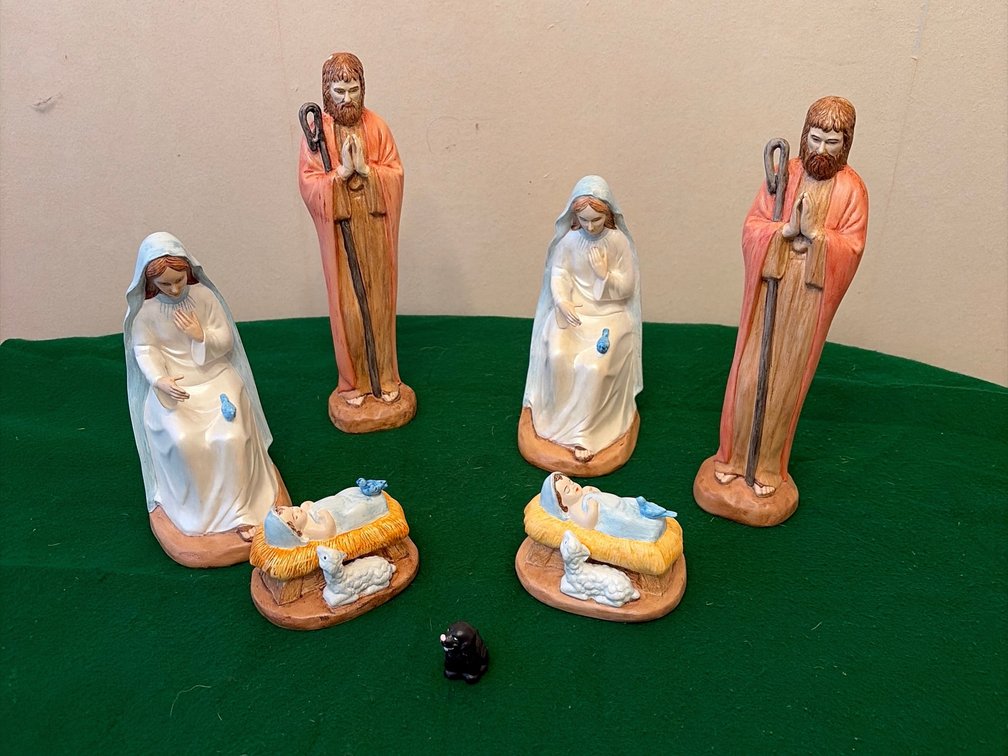 Two ceramic nativity sets