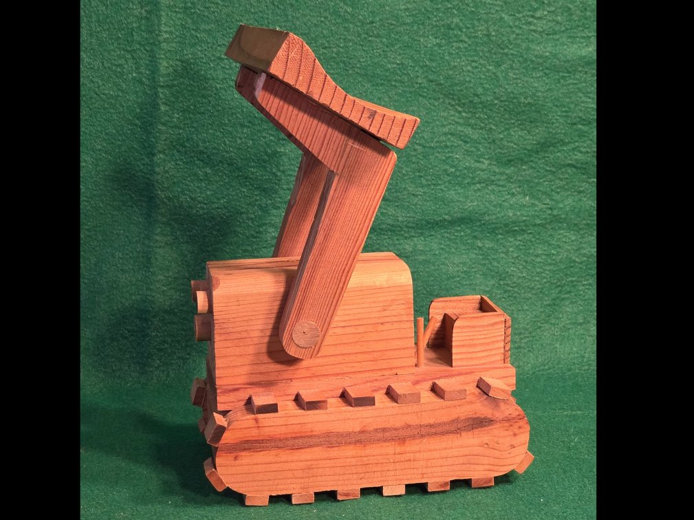 Handmade Wooden Bulldozer Toy