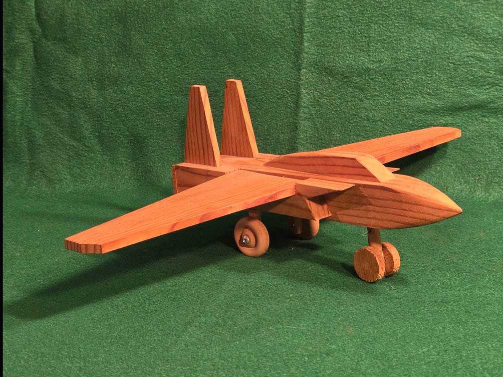 Vintage Wooden F-15 Fighter Jet Toy
