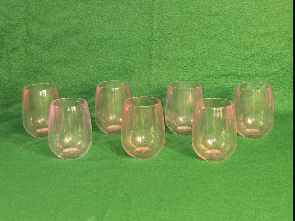 Set of 7 Plastic Wine Glasses