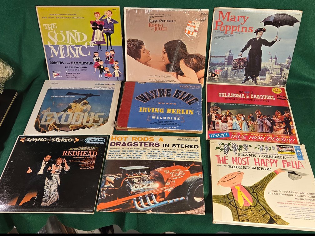9 MCM 50's-60's Film and Musical Soundtracks on Vinyl 