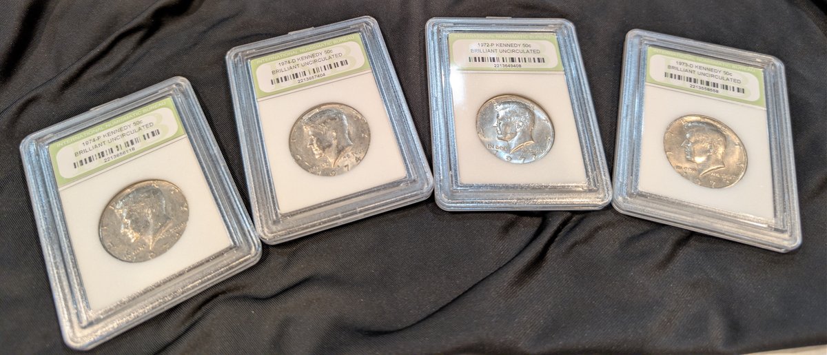 4 Graded BU Kennedy Half Dollars 1972-1974