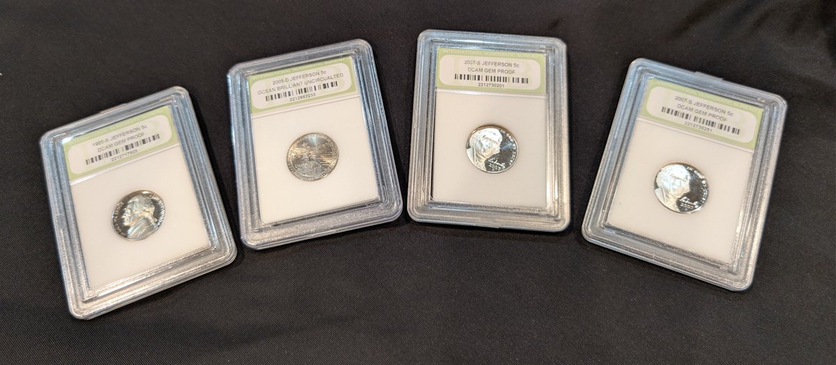 4 Graded BU Jefferson Nickels 1985-2007
