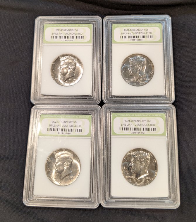 4 Graded BU Kennedy Half Dollars 2023-2024