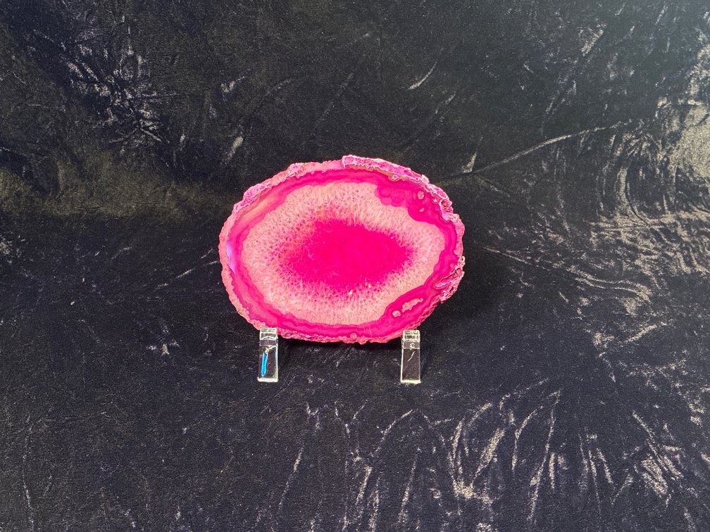 Pink sliced geode w/ stand