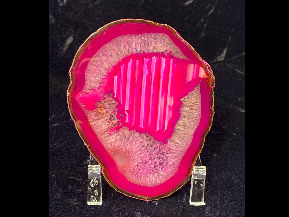 Pink sliced geode w/ stand