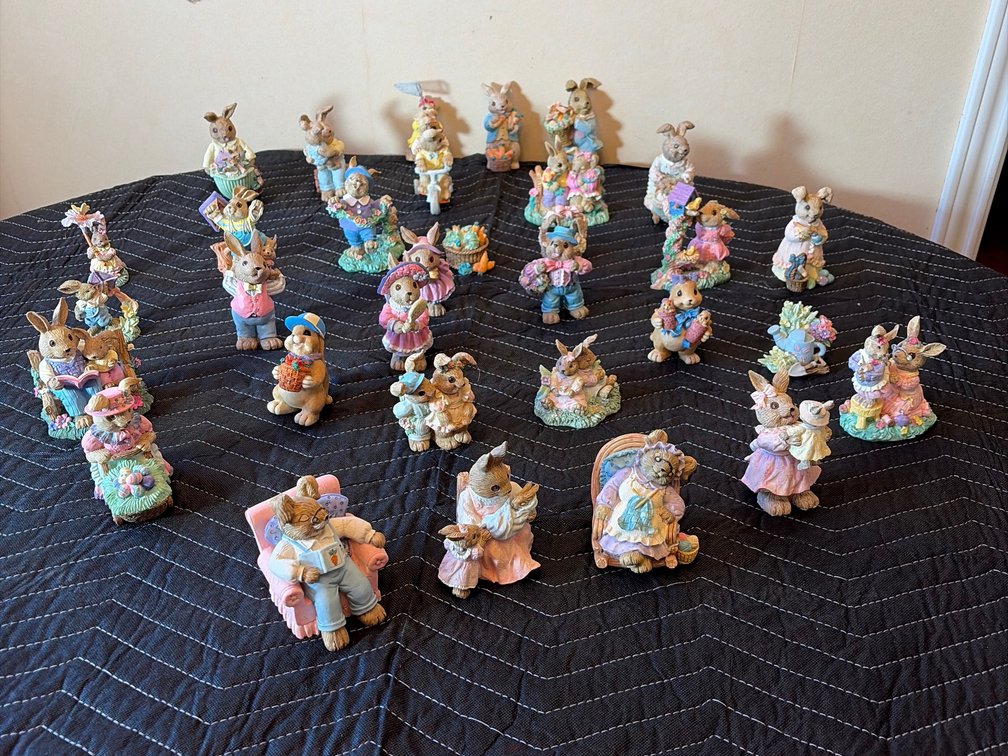 Easter bunny figurines