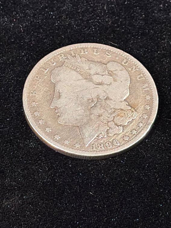 1896 Morgan silver dollar