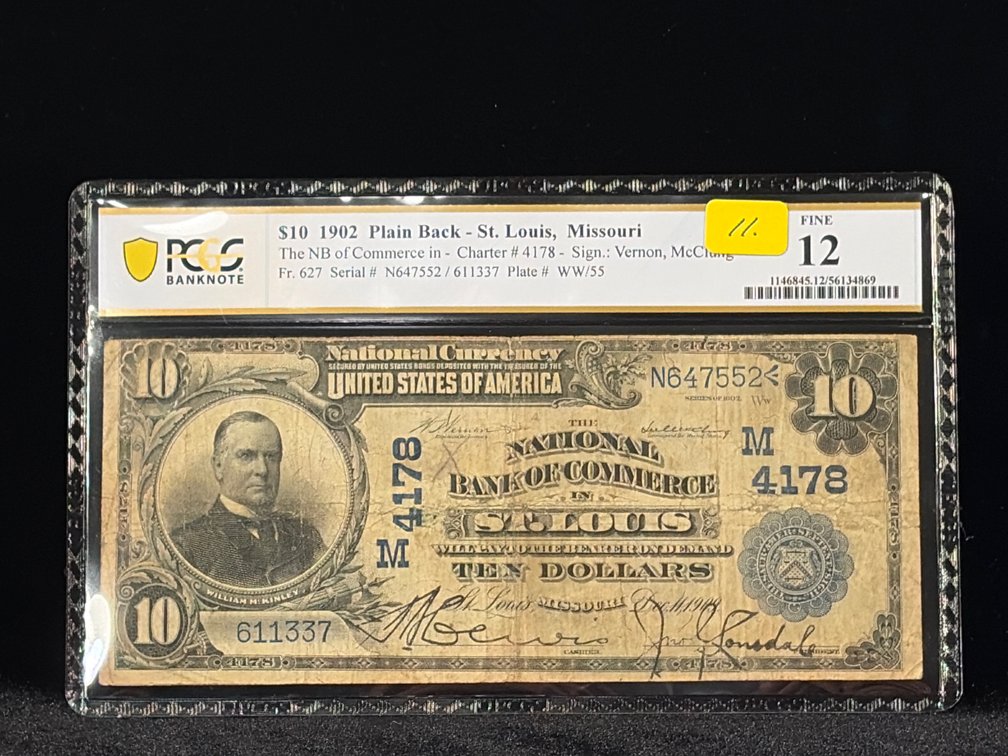 $10 1902 plane back St. Louis, Missouri F12