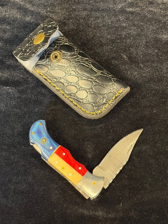 Handcrafted Damascus folder