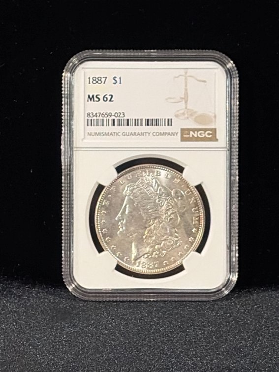 1887 Morgan silver dollar MS 62